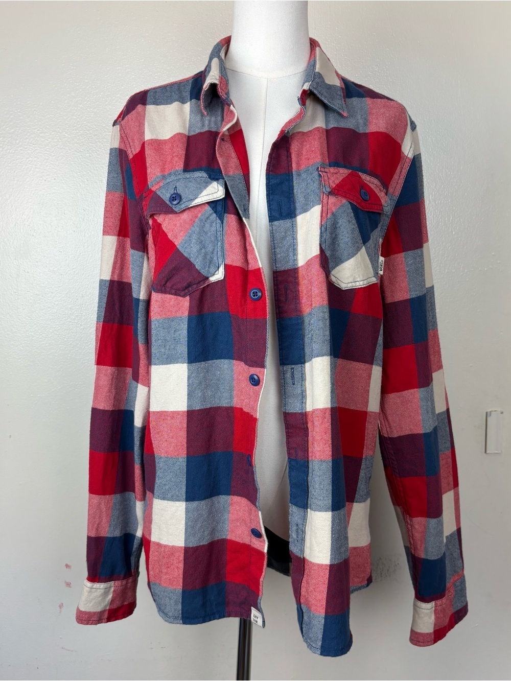 Vans Red, Blue & White Plaid Button-Up Jacket